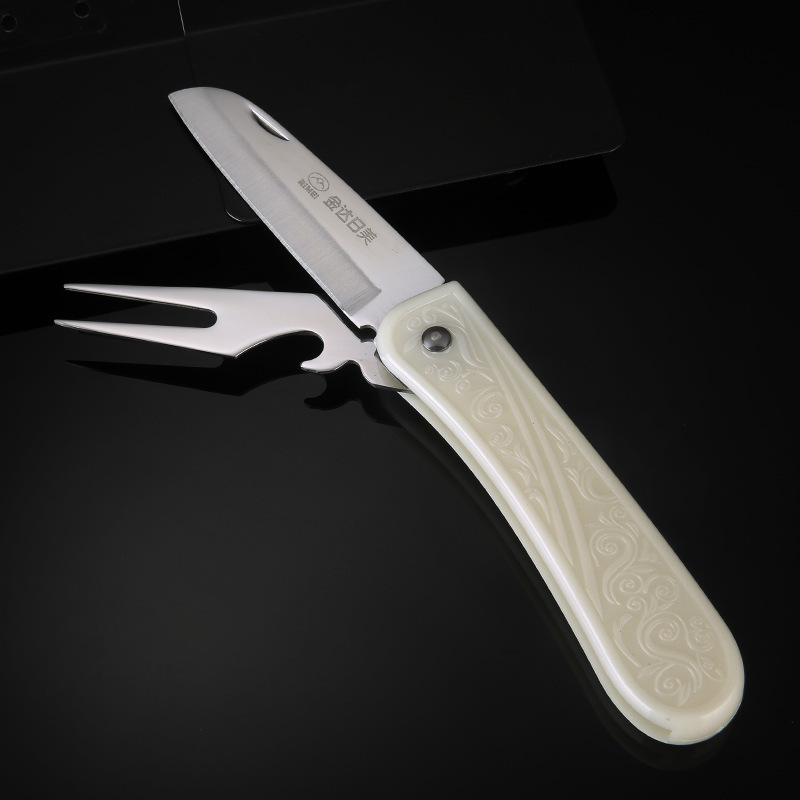 包邮金达日美水果刀 不锈钢水果刀 去皮刀 瓜刨刀 可折叠5103