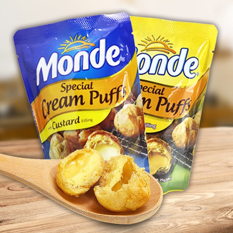 菲律宾monde道吉草泡芙 网红柠檬奶油夹心蛋糕泡芙球休闲零食