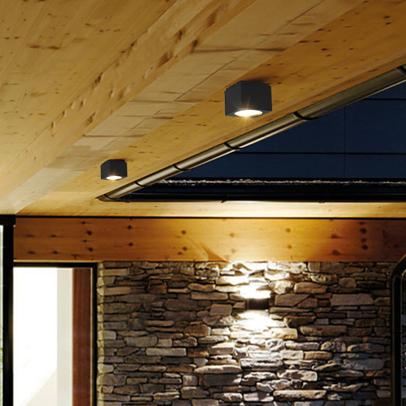 户外ip65防水明装筒灯10w20w 全压铸铝防水明装方形筒灯外壳 ra92