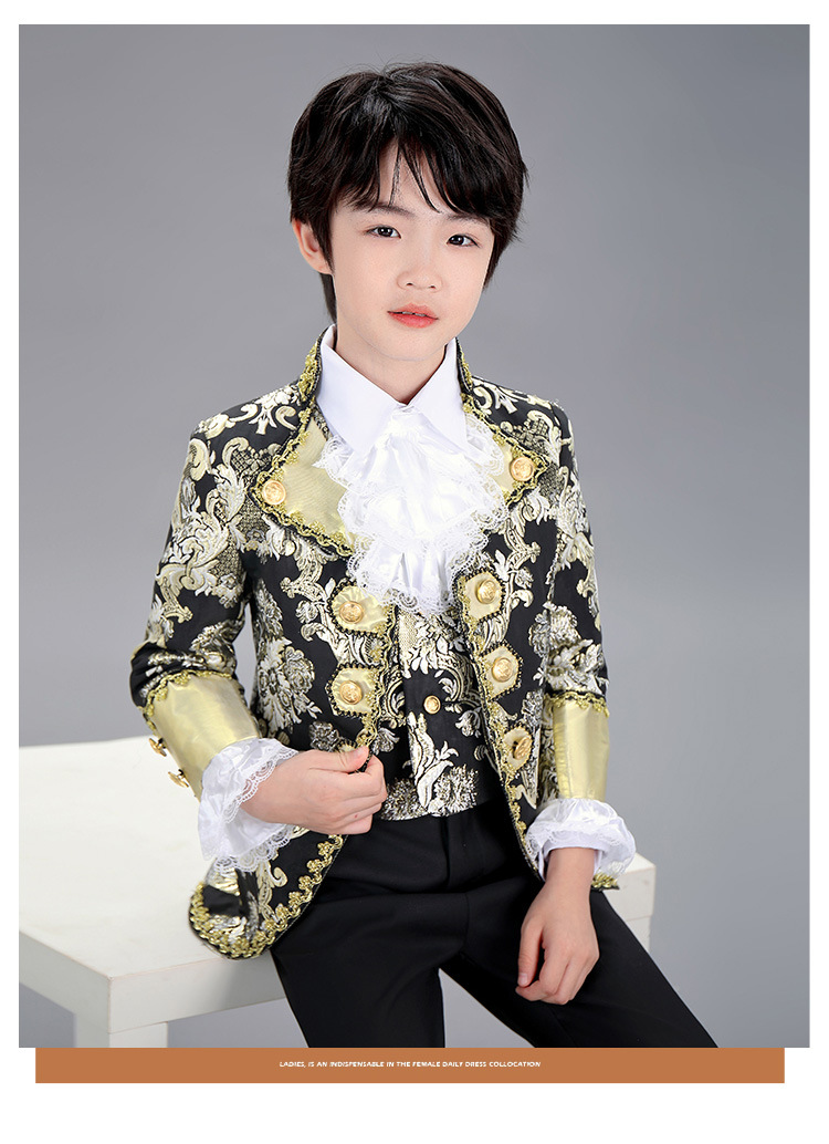 儿童欧洲宫廷服套装六一男孩万圣诞节王子话剧表演复古舞台演出服