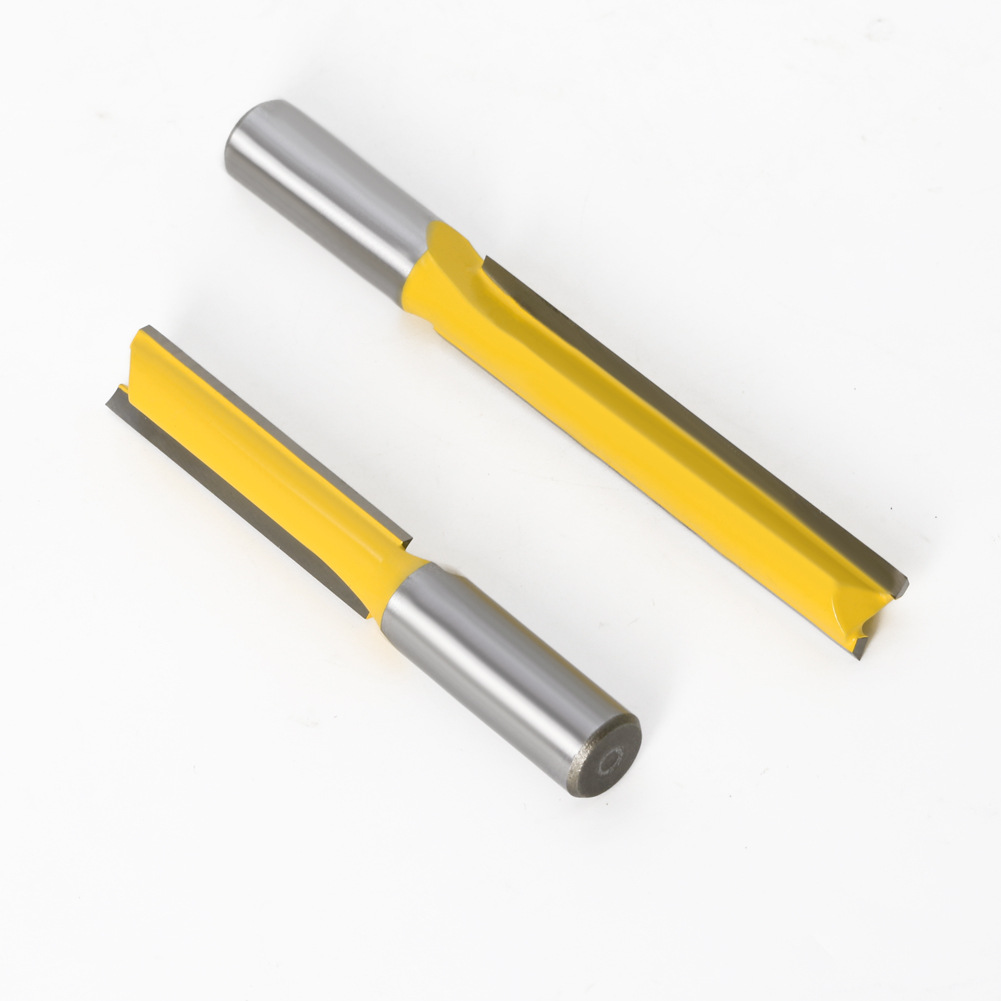 木工铣刀加长直刀合金刀头木工开槽刀具雕刻机直齿双刃英制1/2