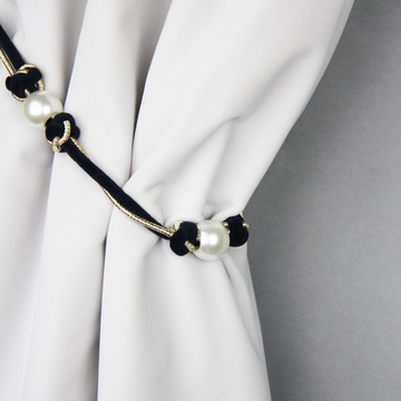 绿柳设计 出口法国 窗帘绑带绑绳 仿珍珠窗帘绳 双色窗帘挂绳