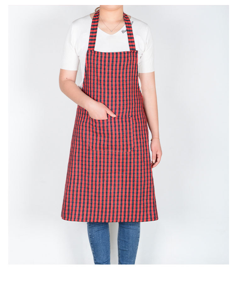 韩版棉布挂脖围裙家用厨房防水防油纯棉可爱日系男女成人工作围腰