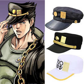 市jojo的奇妙冒险空条承太郎帽子  cos动漫周边卡通 同款平顶帽复购率
