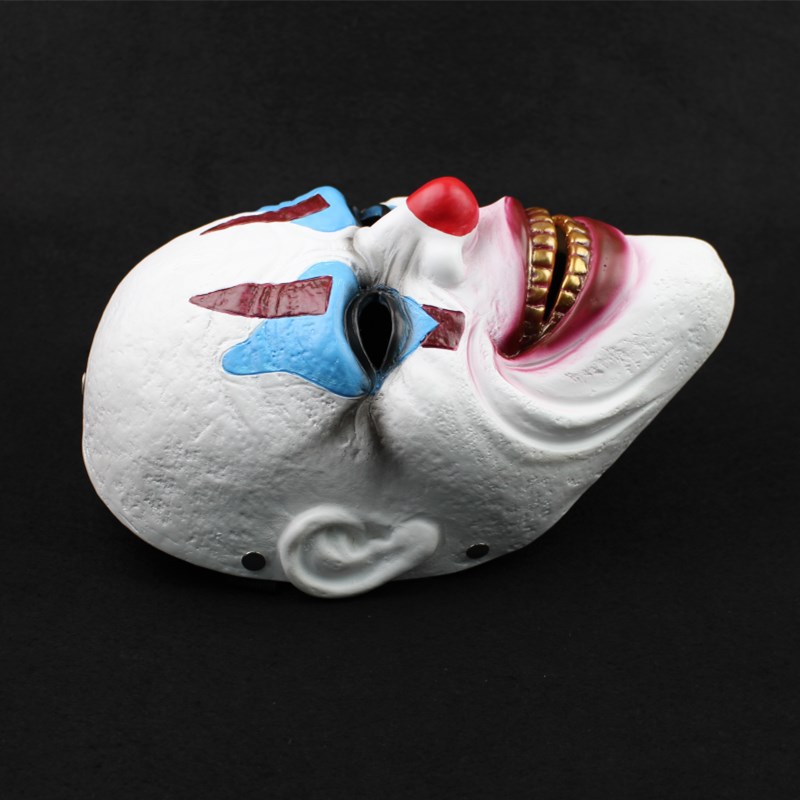 圣诞节小丑劫匪影视反击防护恐怖搞笑白色装扮树脂面具