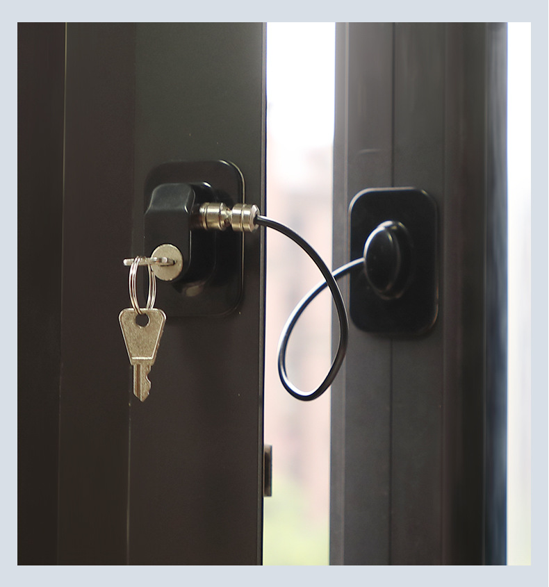 窗户锁扣铝合金纱窗防盗坠儿童安全锁推拉门窗塑钢平开防护限位器