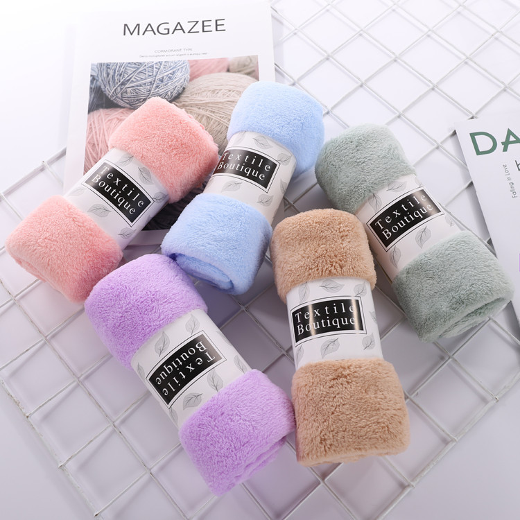 Activity Gift Gift Box Coral Fleece Towel 3575 Lettering Embroidered Logo Warp Knitted Thickened Coral Fleece Towel