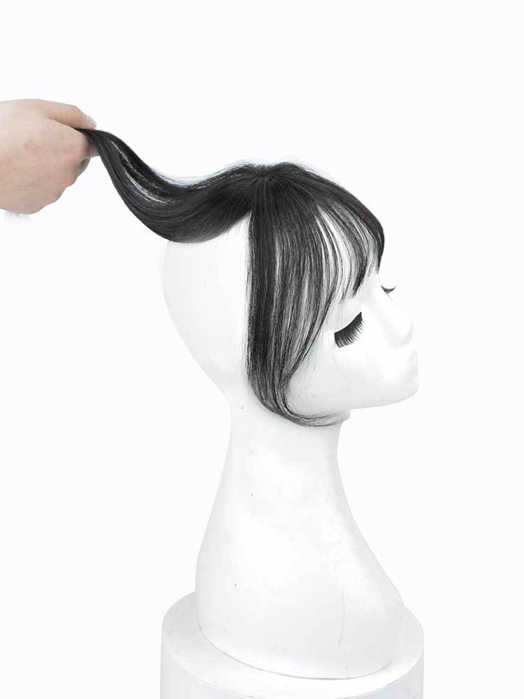 假发片女3d法式空气刘海真发八字刘海自然修脸一片式八字发片现货