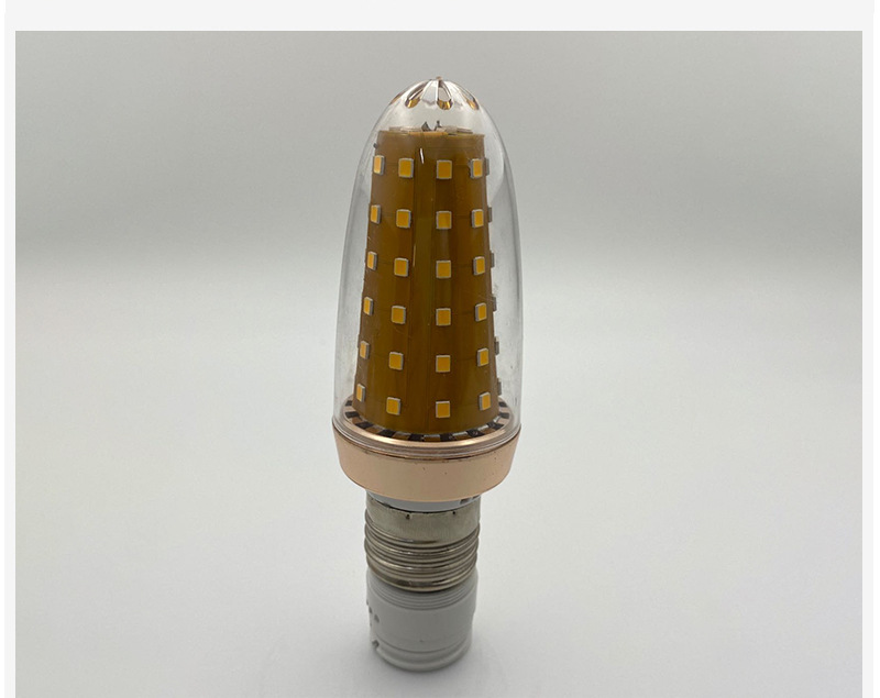 三段调光led灯泡 智能led蜡烛灯节能家用三色变光20w金色尖泡