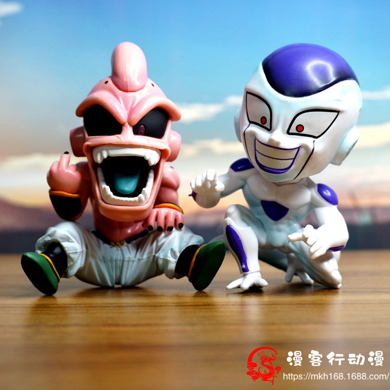 七龙珠gk 竖中指魔人布欧 比心弗利萨 沙鲁手办公仔模型车载摆件