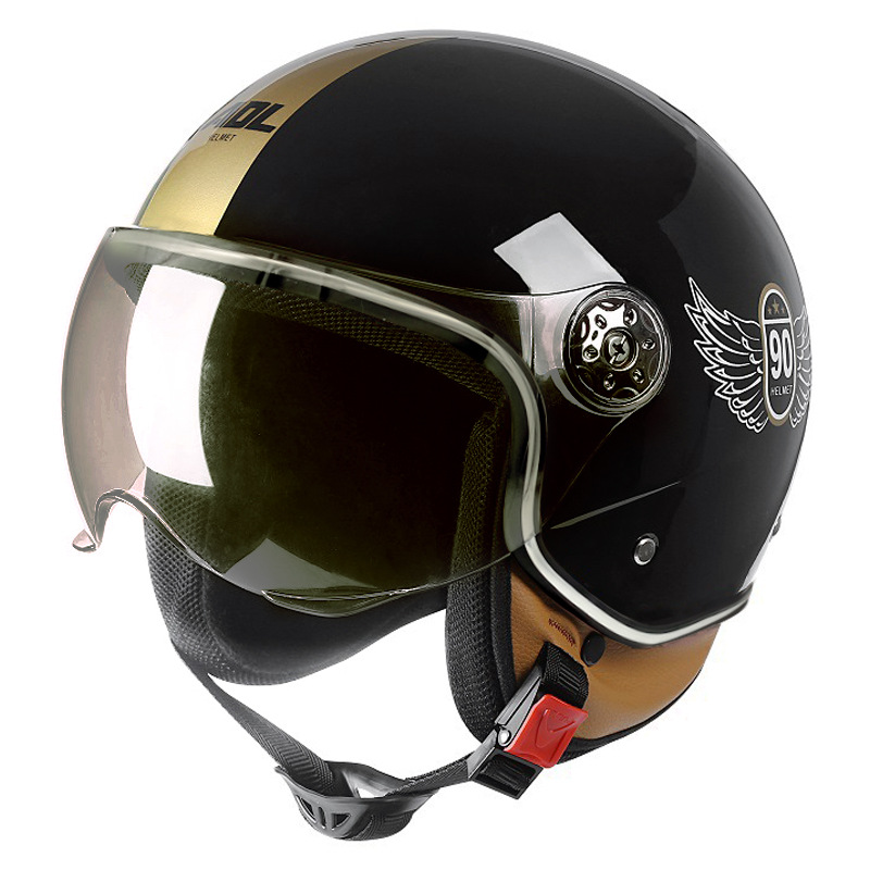 哈雷头盔复古头盔摩托车电动车保暖男女半盔骑行al-219b定制