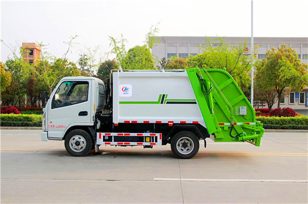 凯马压缩垃圾车 户外240l垃圾桶收集运输车 蓝牌柴油压缩垃圾车