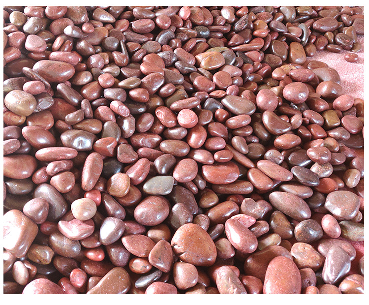 红色抛光鹅卵石厂家直销红色鹅卵石红色石子景观装饰园林路面铺装