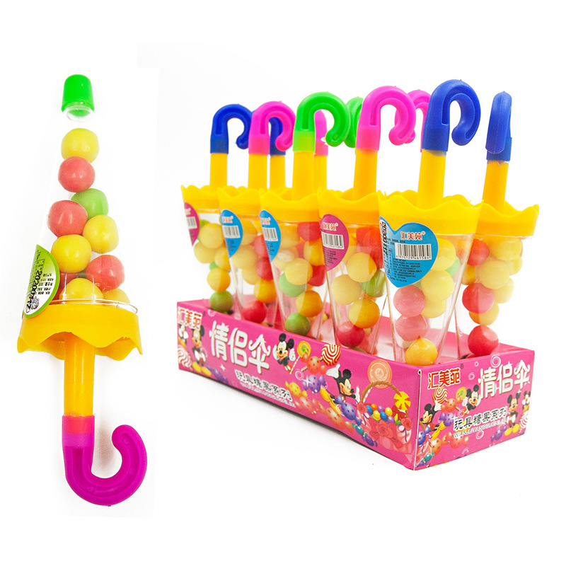 儿童趣味玩具情侣伞糖果创意糖玩情人伞造型糖果雨伞糖果棒棒糖批