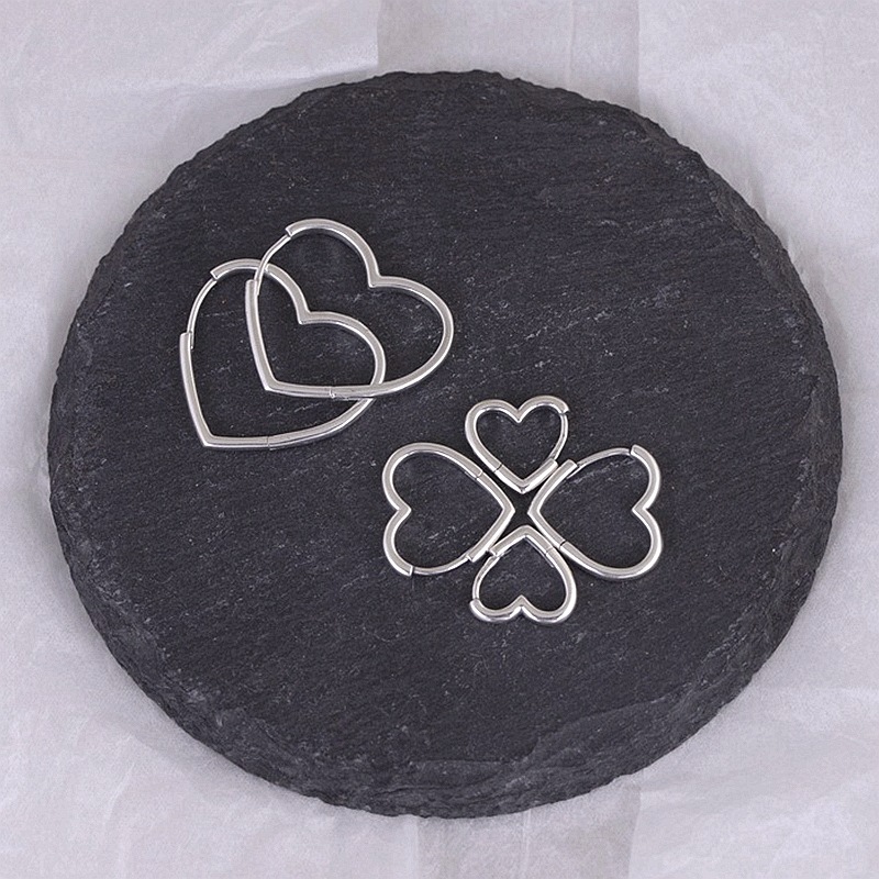 金鹿王 s925银复古时尚银饰耳钉桃心爱心银饰批发 女款文艺耳钉