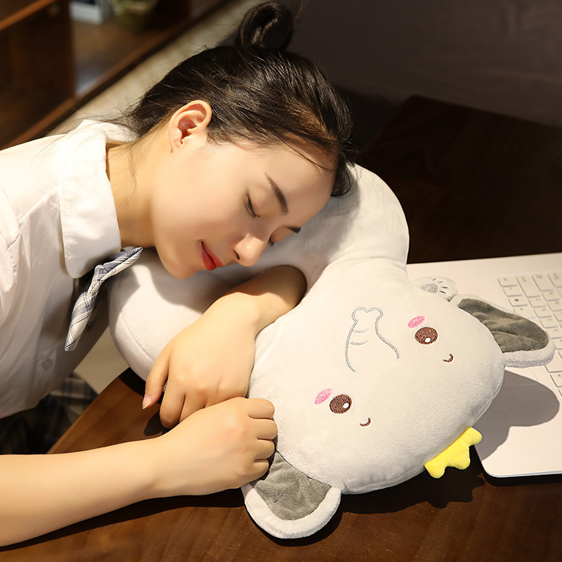 办公室多用午睡枕 卡通可爱学生趴趴枕透气柔软舒适短毛绒趴睡枕