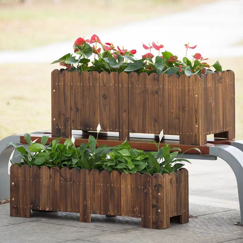 防腐木花箱图片