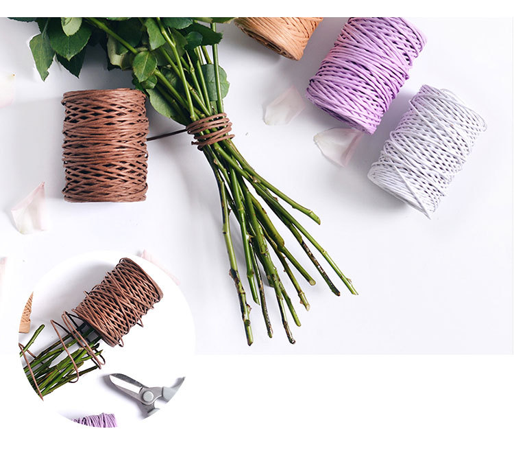 花艺铁丝环保纸包铁丝鲜花包装扎带手工编织diy花束材料花店用品