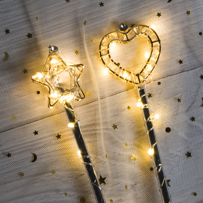 水钻爱心星星少女心魔法棒仙女棒翻糖蛋糕插牌插件派对装饰