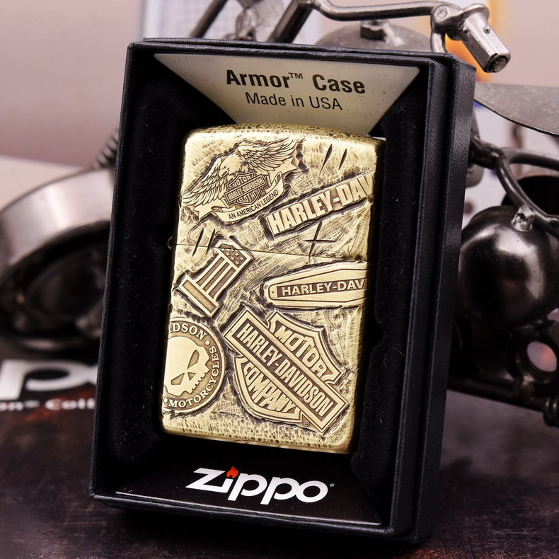 zippo 纯铜盔甲手工雕刻 哈雷十一章