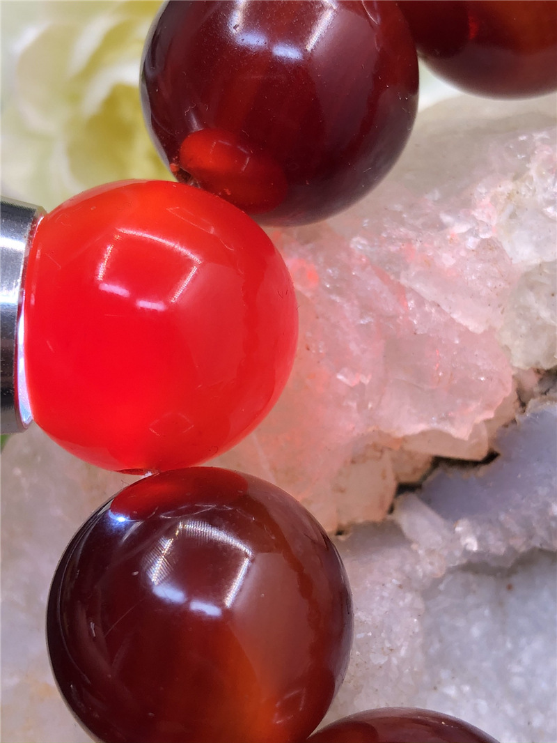 红玛瑙 酒红玛瑙20mm 手串 手链