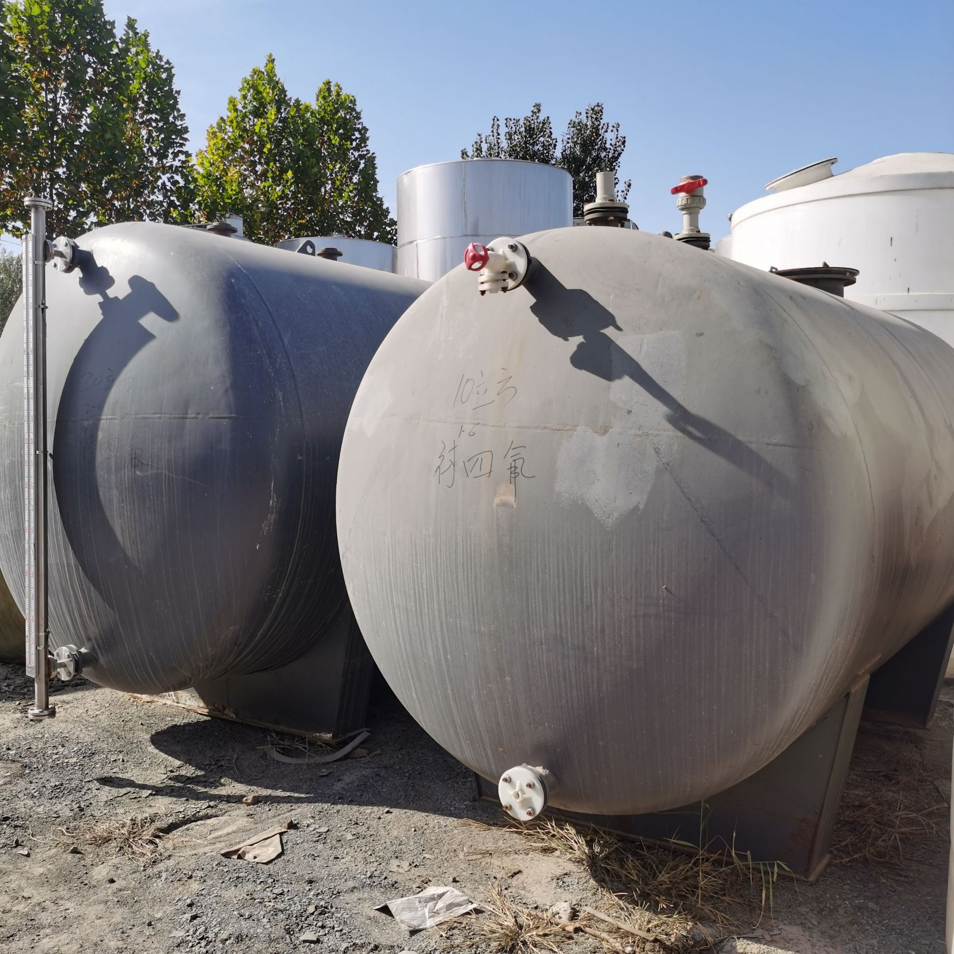 处理二手10吨卧式衬四氟储罐 内衬ptfe四氟 20吨碳钢内衬四氟储罐