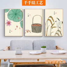 新中式24节气装饰画客厅沙发背景墙三联厨房餐厅挂画简约卧室壁画