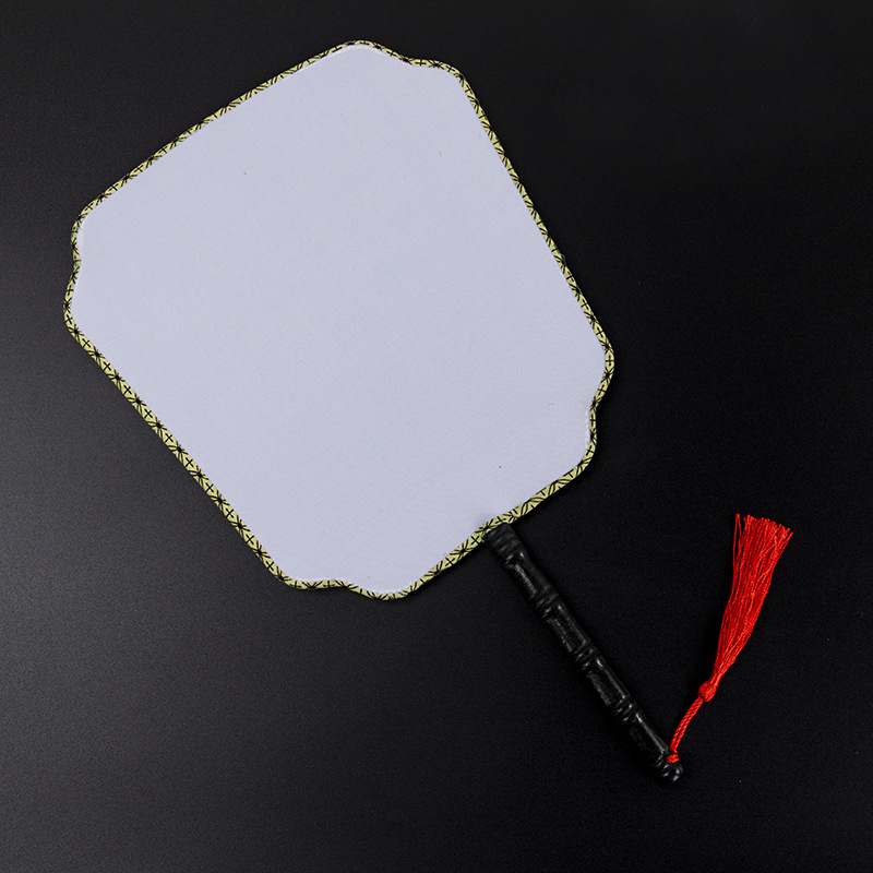 仿真丝木柄方形宫扇古风扇子团扇女式汉服扇工笔绘画diy喜扇子团