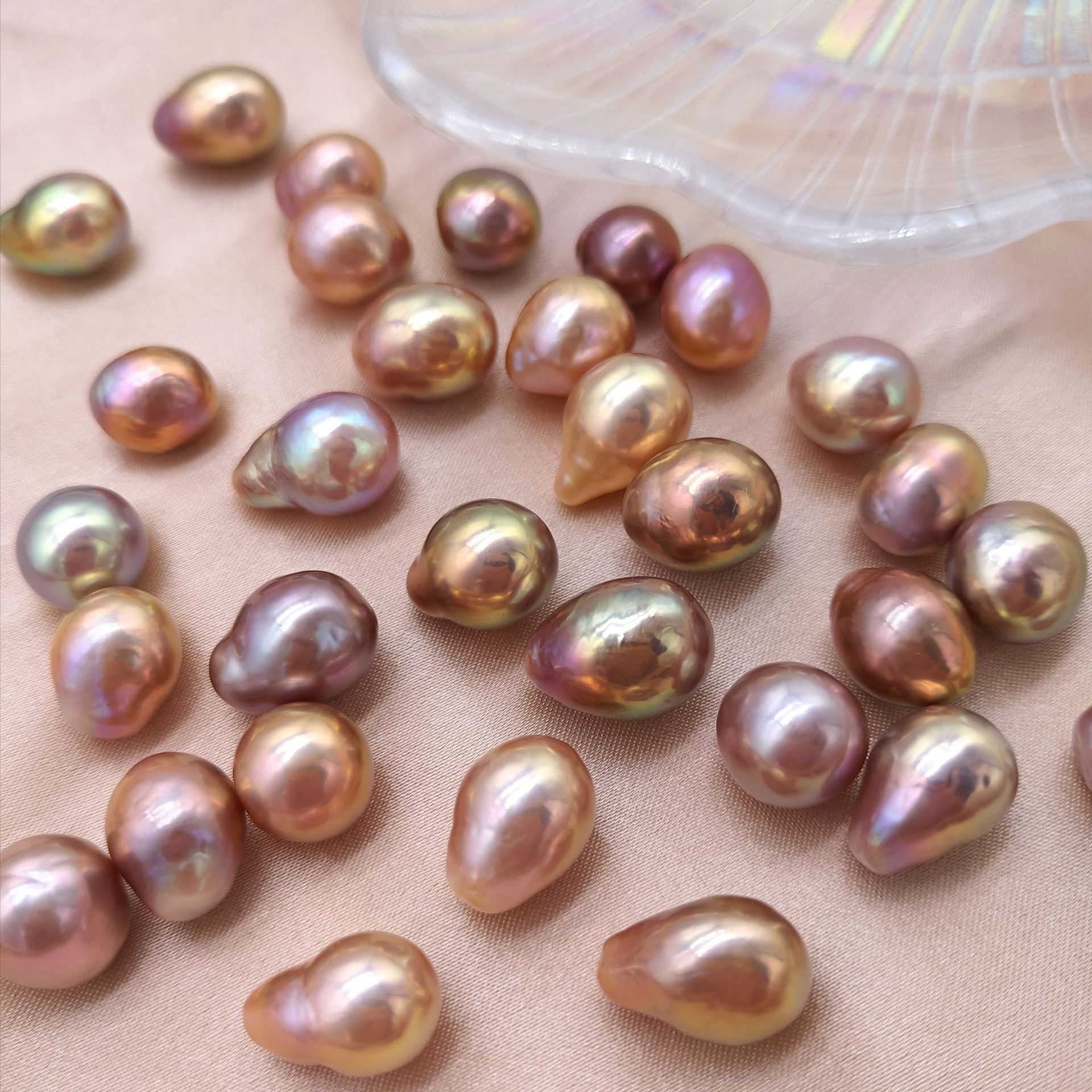 强光水滴灯泡形不规则巴洛克珍珠强光珍珠diy配件天然淡水珍珠