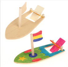 木质帆船科技小制作创意模型 小学幼儿园儿童涂色DIY轮船手工制作