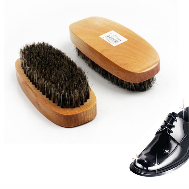 包邮猪鬃毛鞋刷木质鞋油刷软毛鞋刷批发皮鞋清洁保养上光上油鞋刷