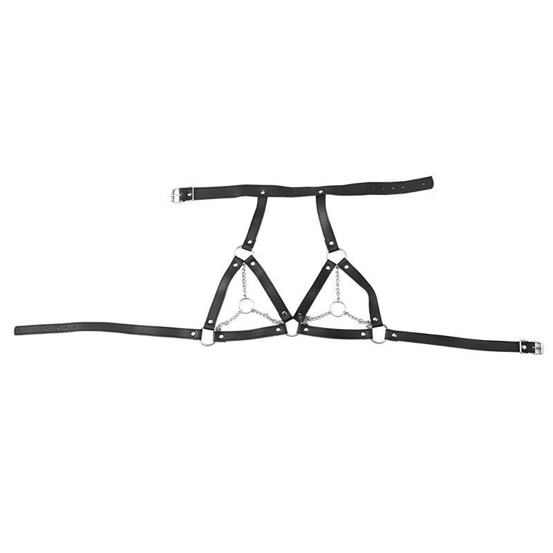 情趣黑色束乳带束缚捆绑铁链女用乳束夫妻性玩具成人用品批发代发