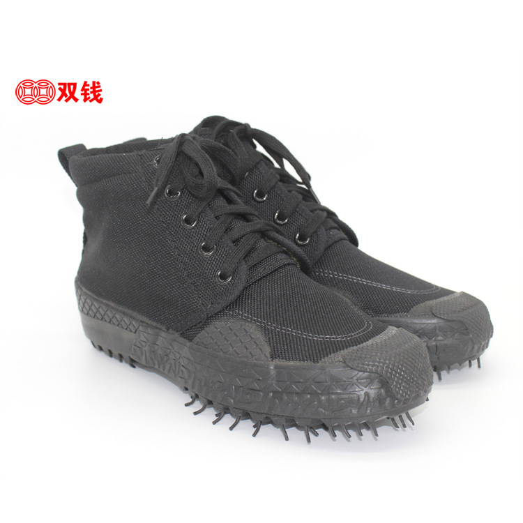 新款上海双钱  黑色 高帮作训鞋  解放鞋 保安鞋 劳保鞋