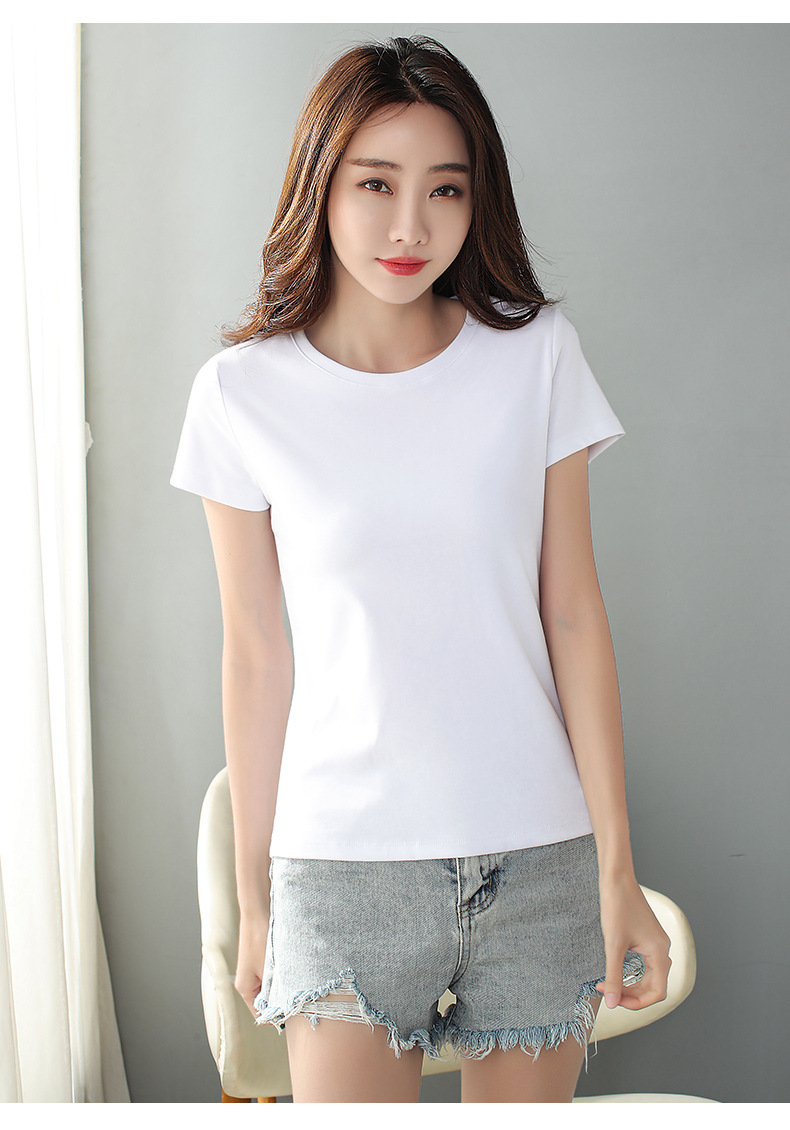 个性白色t恤女短袖缺口修身打底衫夏2020年新款内搭半袖短款上衣t