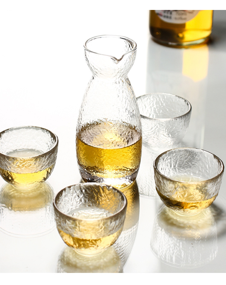 日式酒具玻璃清酒杯烧酒壶果酒杯梅子白酒杯小玻璃温酒器家用套装