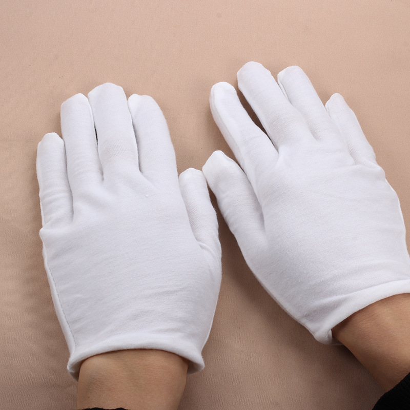 汗布棉毛纯棉作业手套 棉布白礼仪手套文玩盘珠 劳保工作防护手套