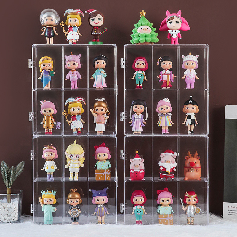 盲盒展示架桌面收纳盒公仔手办陈列架子柜防尘罩透明放玩偶少女心