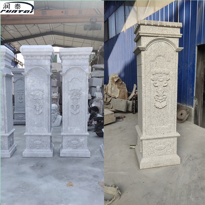 石雕盘龙柱汉白玉华表广场雕塑人物文化柱别墅大门石柱子装饰摆件