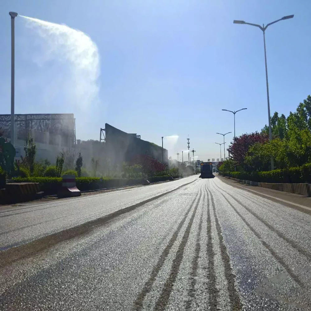 矿山降尘混凝土道路降尘 高压喷雾降尘设备360°高空旋转喷头设备