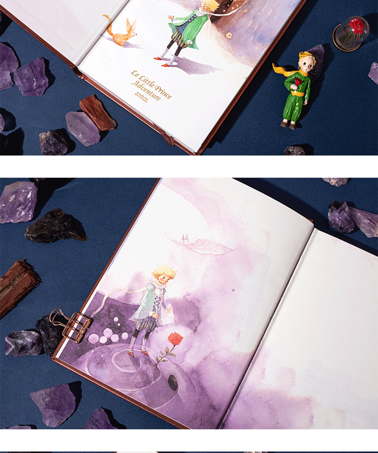 手账精装本日记本a5小清新手帐本彩页插画小王子硬面日记笔记本子