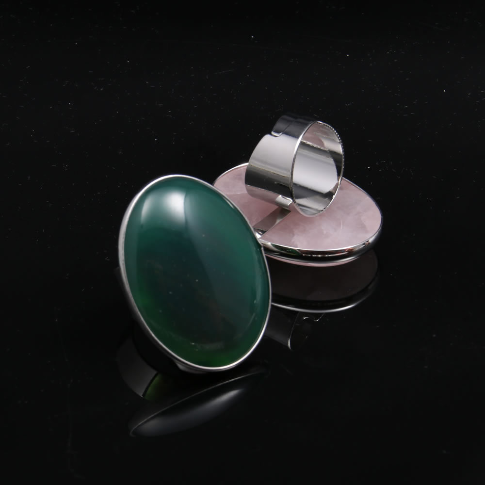 天然石头玛瑙戒指-30x40mm戒指指环饰品半宝石材料配件