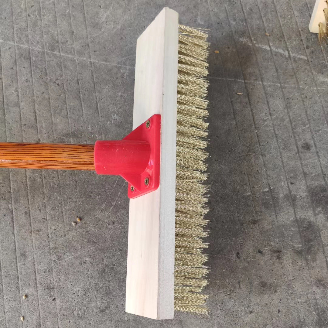 批发30cm钢丝刷头地刷硬毛刷清洁刷木杆1.3米地缝地砖去油污