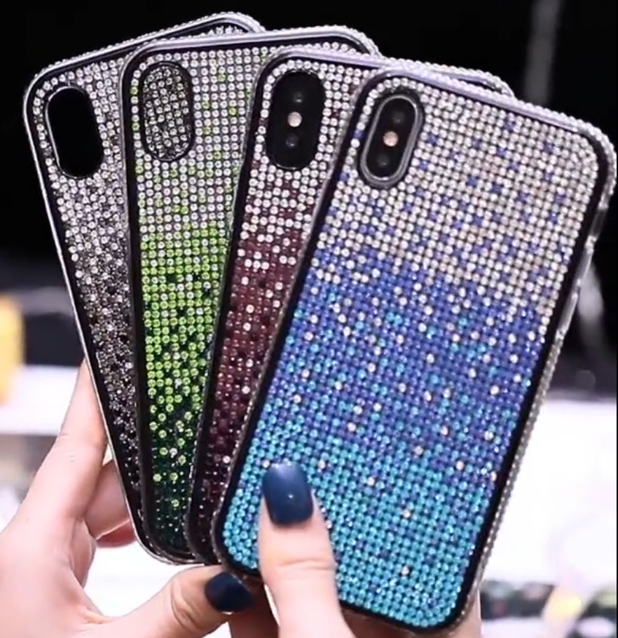 适用苹果iphone 11 pro全贴水钻手机壳定制 超闪钻石手机壳亚克力