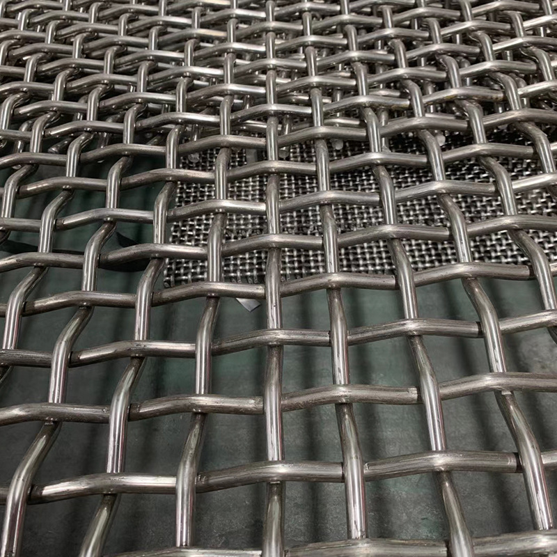 扁丝轧花网厂家 扁丝不锈钢筛网 扁丝宽幅黑白钢丝网 疙瘩轧花网