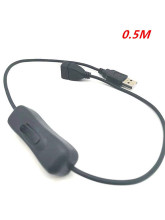 USB延长线 带开关 USB公对母延长线 USB 带电源开关黑色 0.5米