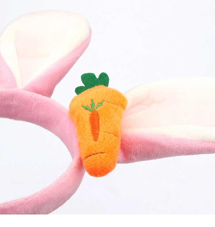 网红可爱兔耳胡萝卜发箍女发饰女孩动物头饰卡通头箍洗脸敷面膜