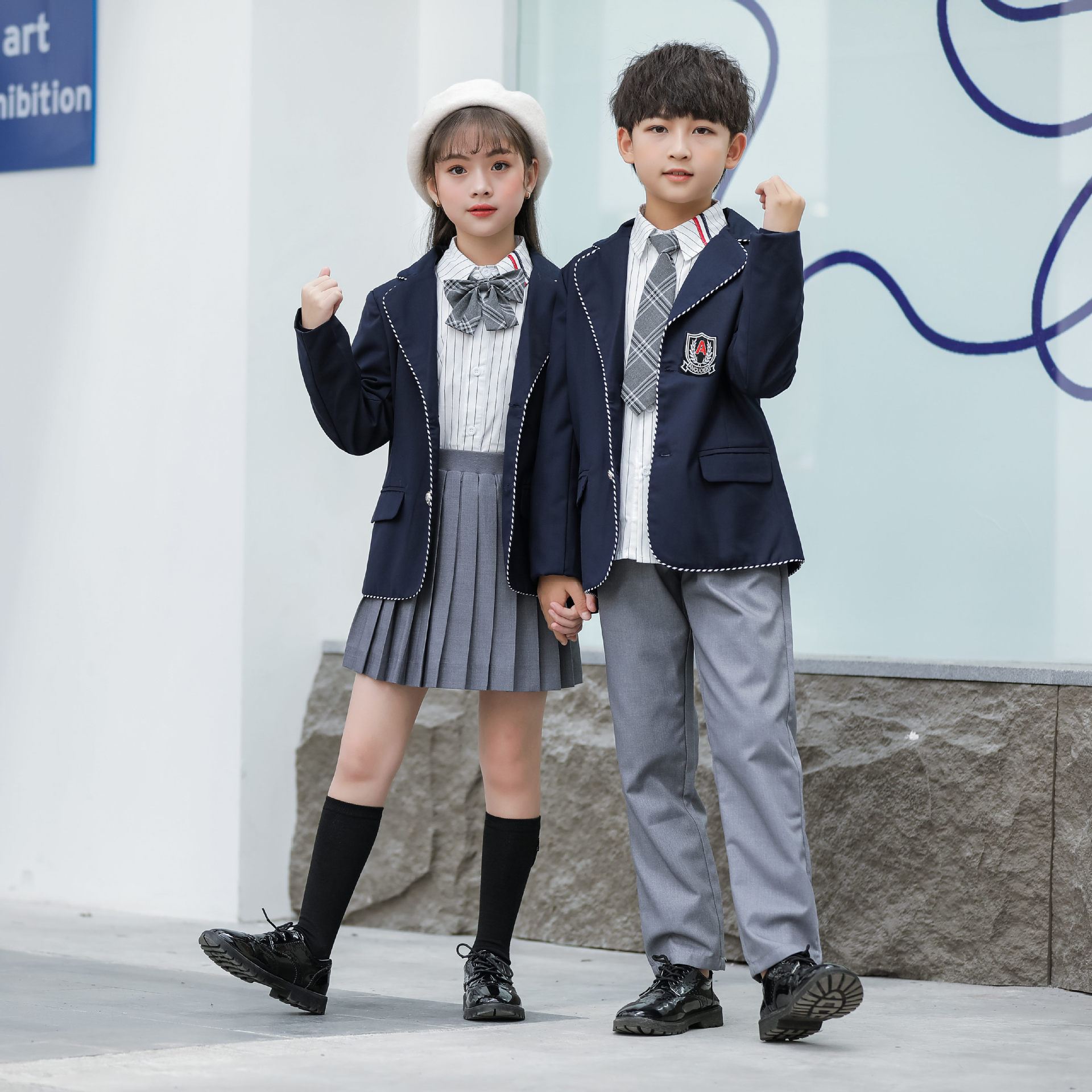 儿童幼儿园园服班服日系中小学生校服秋冬季西装面料套装