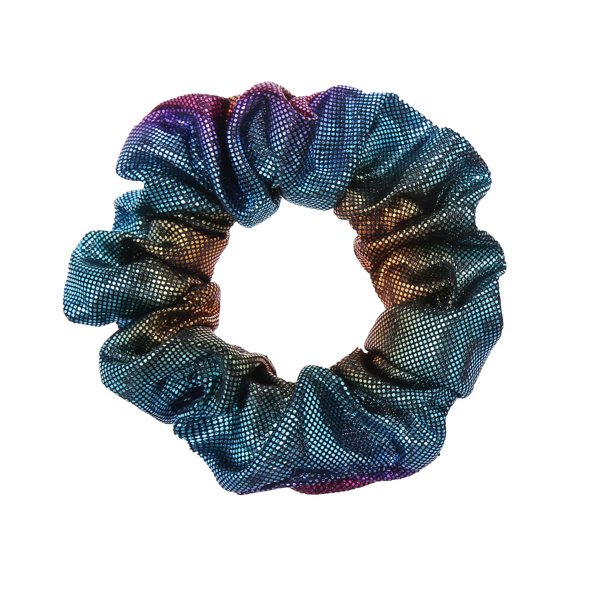 欧美跨境发圈双色镭射烫金头圈布艺大肠圈发圈头绳 义乌厂家 小号