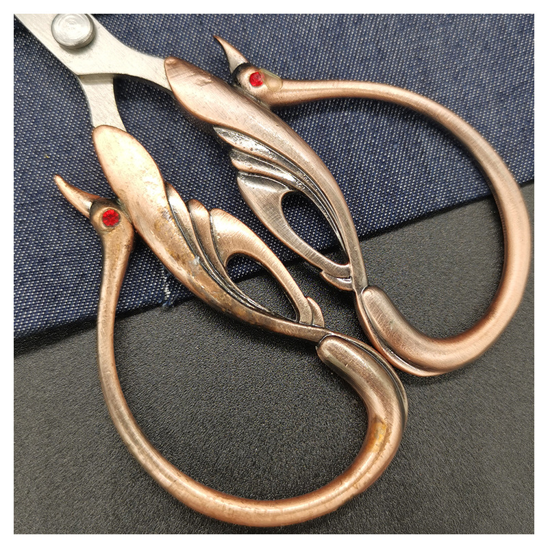 Factory Direct Supply Yinuo Little Swan Retro Domestic Small Scissors Craft Scissors Thread End Scissors Tea Bag Scissors Stainless Steel