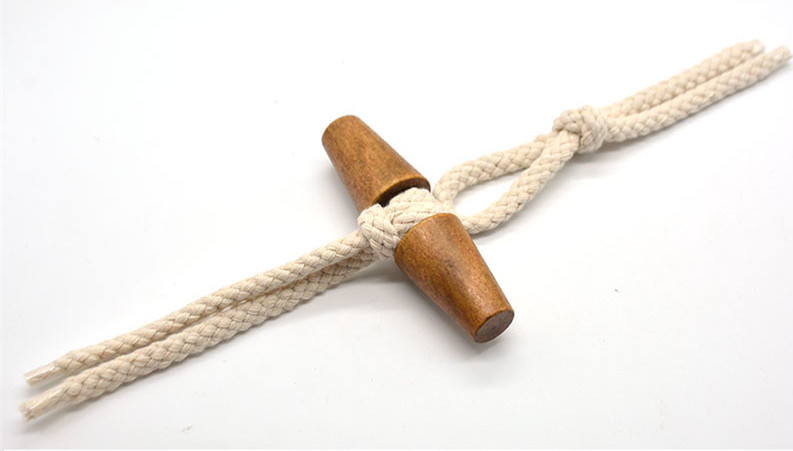 厂家麻绳棉绳打结对扣木头橄榄扣绳结对扣大衣外套休闲皮袢皮搭扣